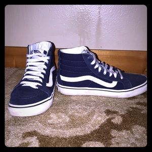 High top blue & white Vans